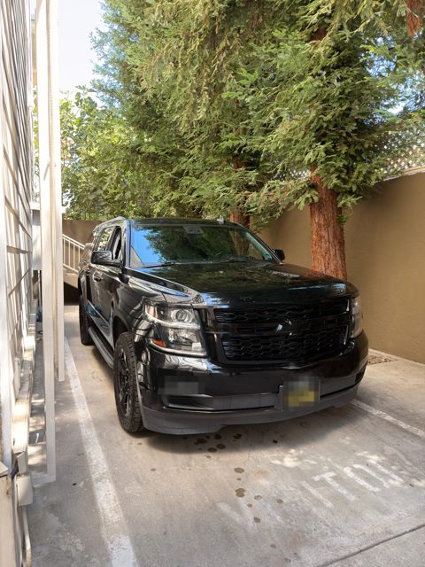 Front three-quarter, carport